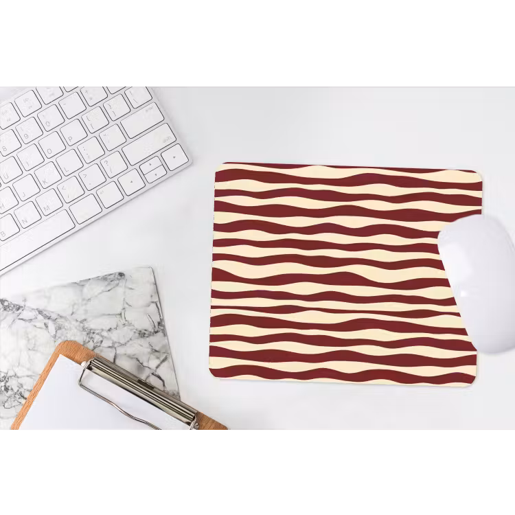 Muismat - Golven - Rood - Patroon - Crème — 2