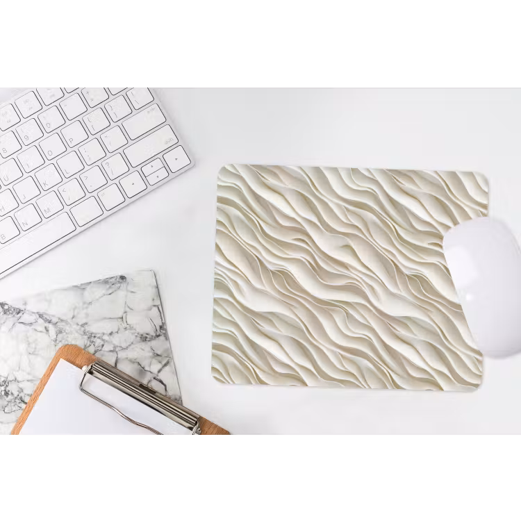 Muismat - Golven - Wit - Minimalistisch — 2