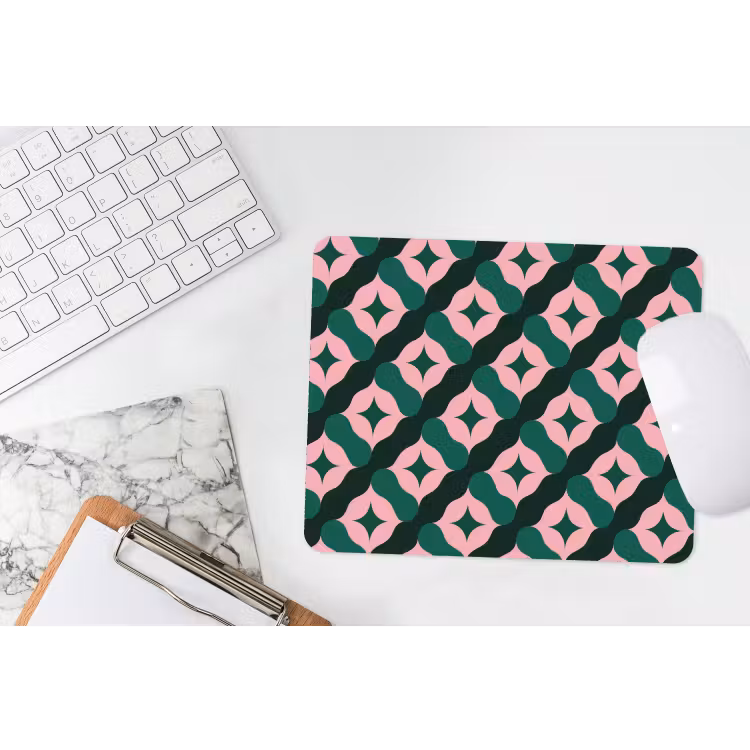 Muismat - Groen - Roze - Retro - Sterren — 2