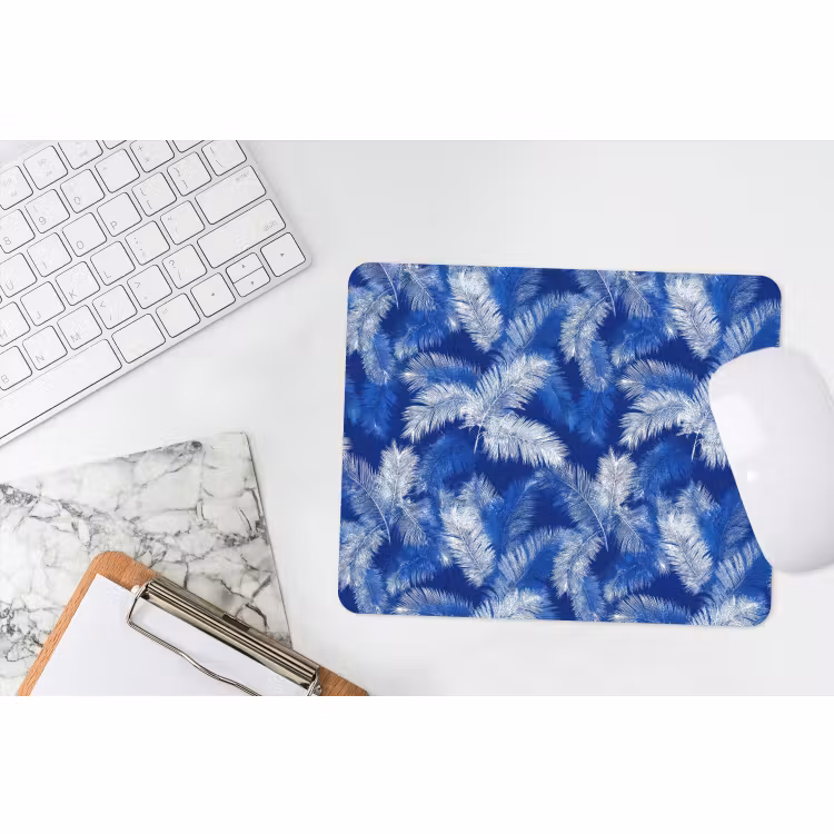 Muismat - Palmblad - Patroon - Blauw — 2