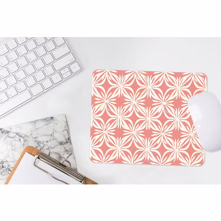 Muismat - Roze - Bloemenmotief - Wit - Modern — 2