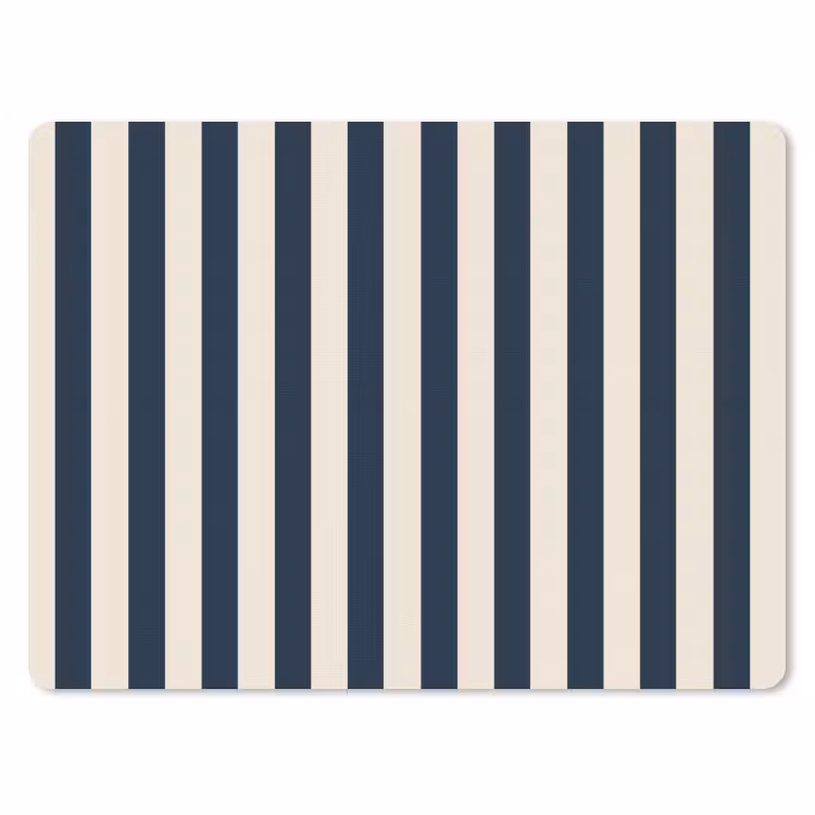 Muismat - Verticale strepen - Blauw - Crème — 1
