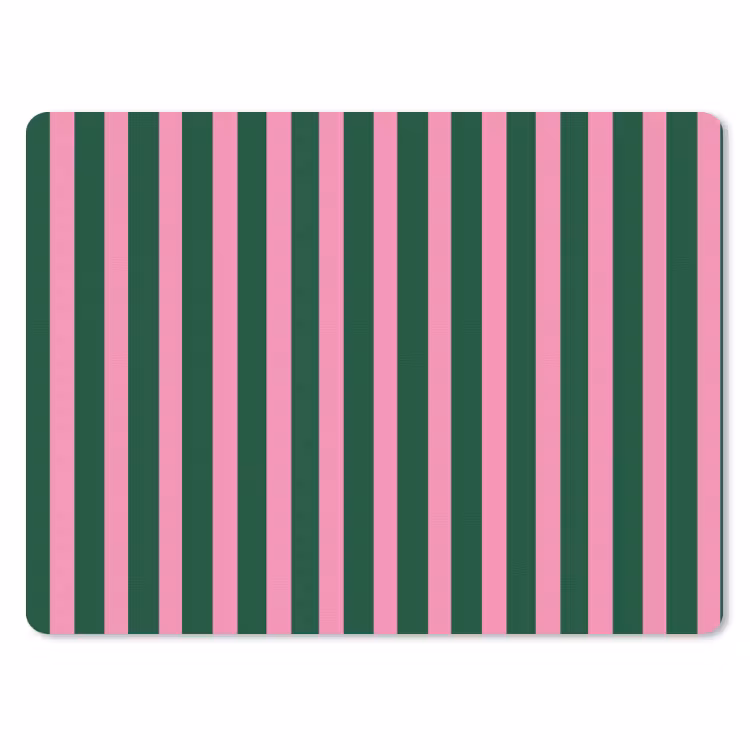 Muismat - Verticale strepen - Groen - Roze — 1
