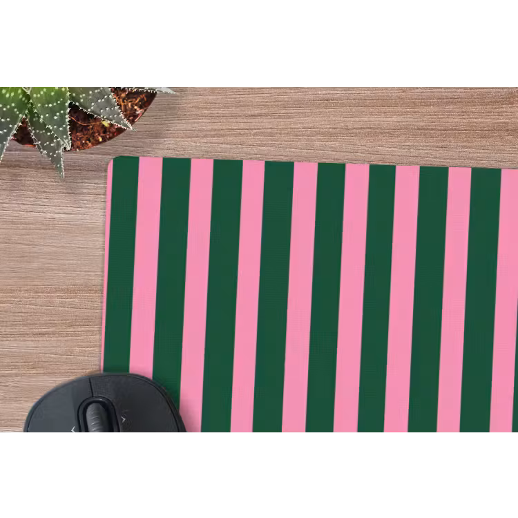 Muismat - Verticale strepen - Groen - Roze — 4