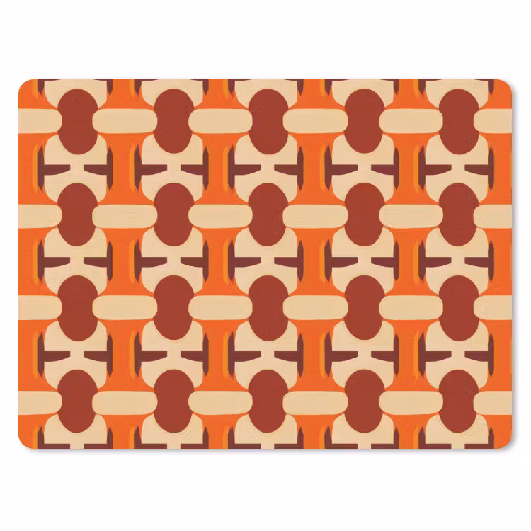 Muismat - Geometrisch - Retro - Oranje — 1