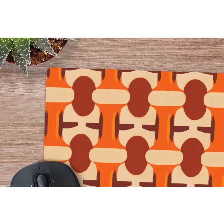 Muismat - Geometrisch - Retro - Oranje — 4