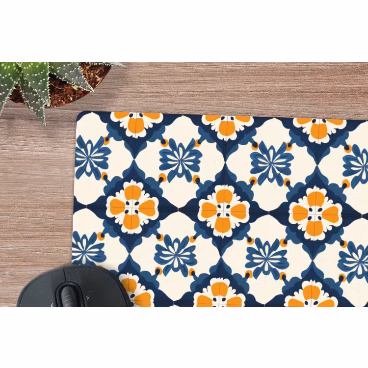 Muismat - Klassiek - Geometrisch - Blauw — 4