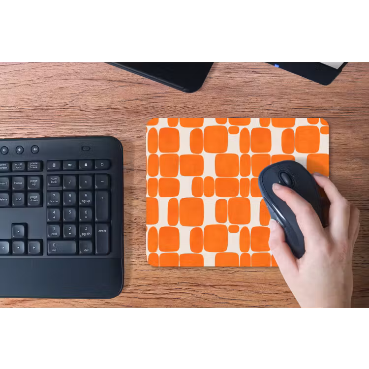 Muismat - Patroon - Retro - Oranje — 3