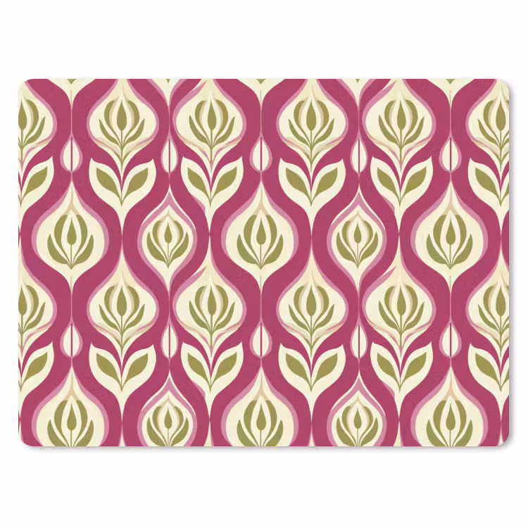 Muismat - Retro - Floraal - Paars — 1