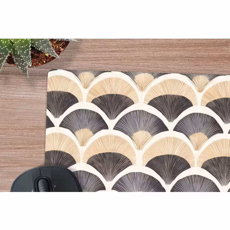 Muismat - Waaier - Patroon - Zwart - Beige — 4