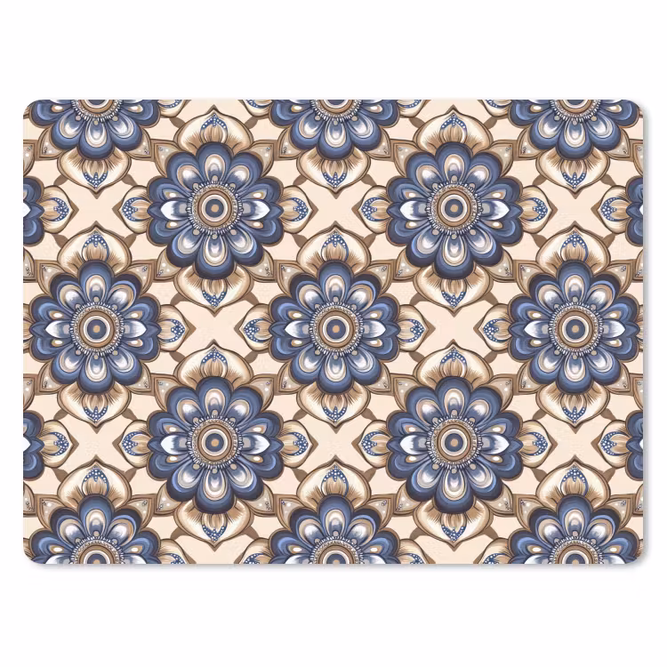 Muismat - Floraal - Ornament - Blauw — 1
