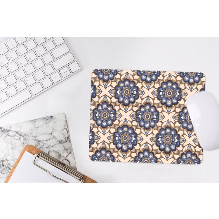 Muismat - Floraal - Ornament - Blauw — 2