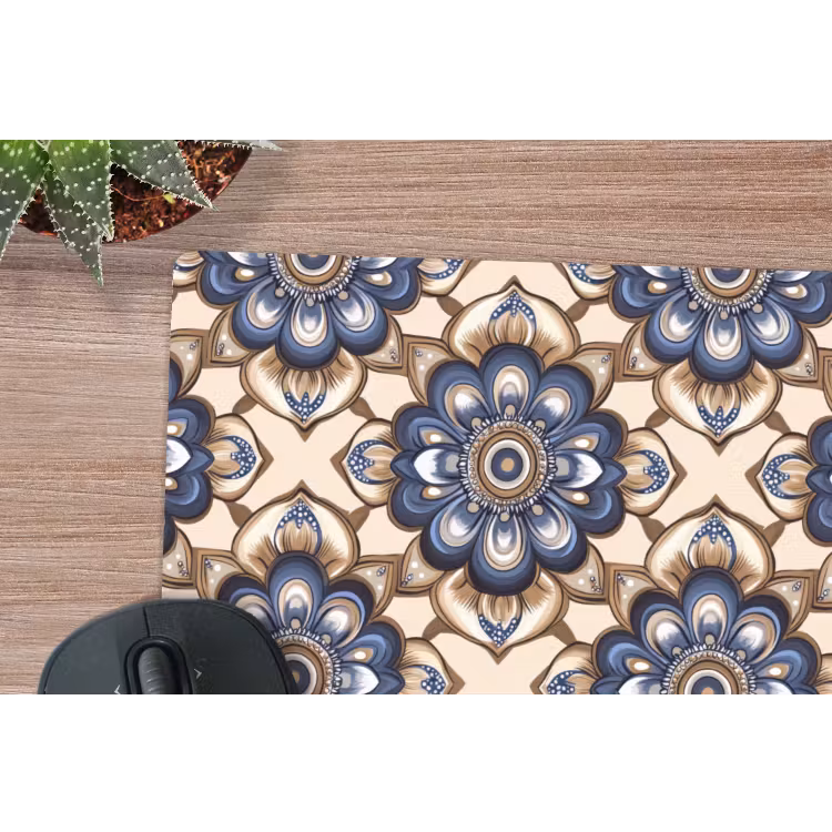 Muismat - Floraal - Ornament - Blauw — 4