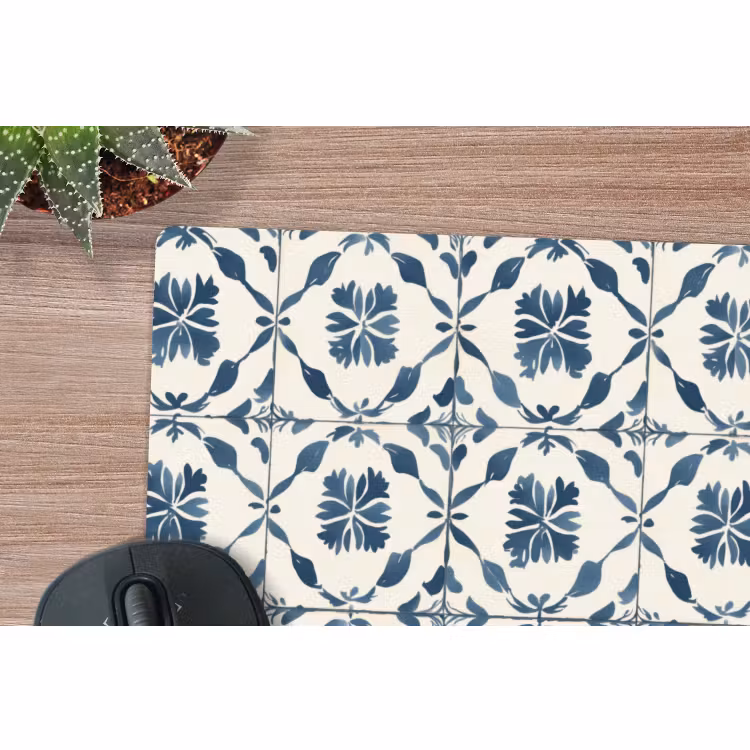 Muismat - Grafisch - Tegel - Blauw — 4
