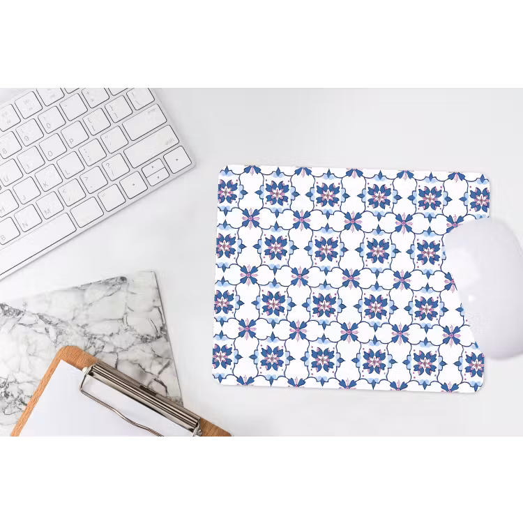 Muismat - Modern - Patroon - Blauw - Roze — 2