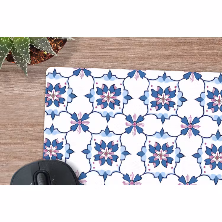 Muismat - Modern - Patroon - Blauw - Roze — 4