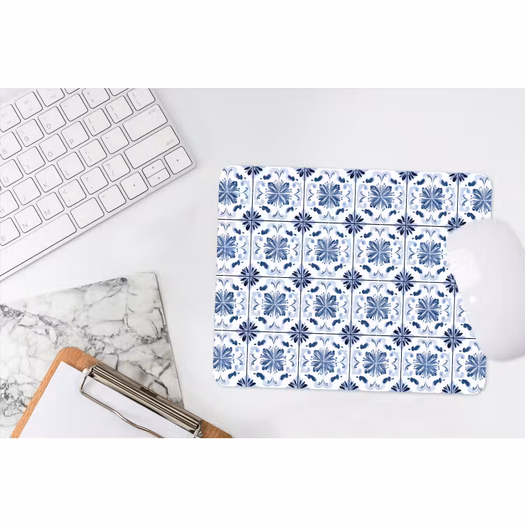 Muismat - Patroon - Tegel - Blauw — 2