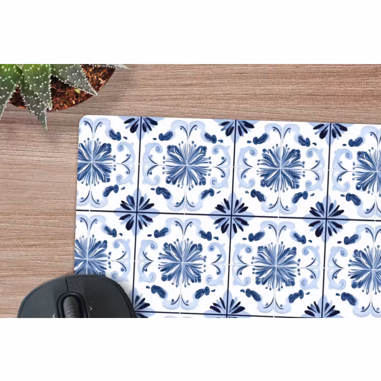 Muismat - Patroon - Tegel - Blauw — 4