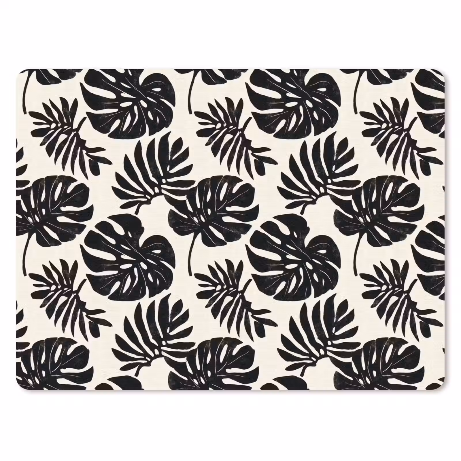Muismat - Modern - Monstera - Zwart — 1