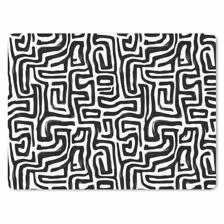 Muismat - Grafisch - Lijnen - Zwart - Wit — 1