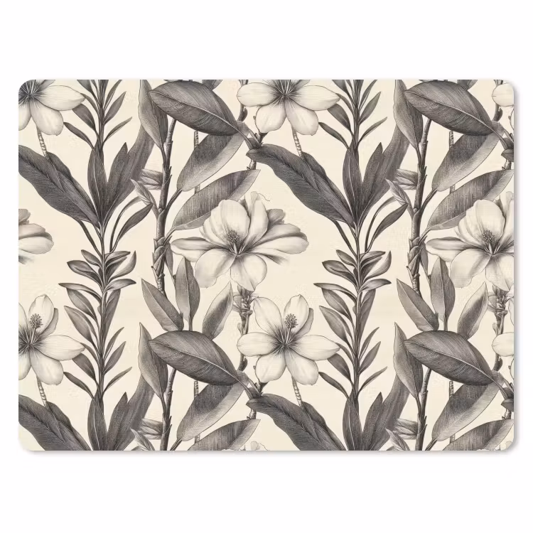 Muismat - Klassiek - Botanisch - Zwart - Beige — 1