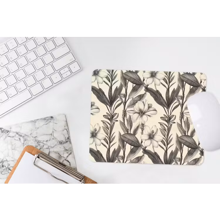 Muismat - Klassiek - Botanisch - Zwart - Beige — 2