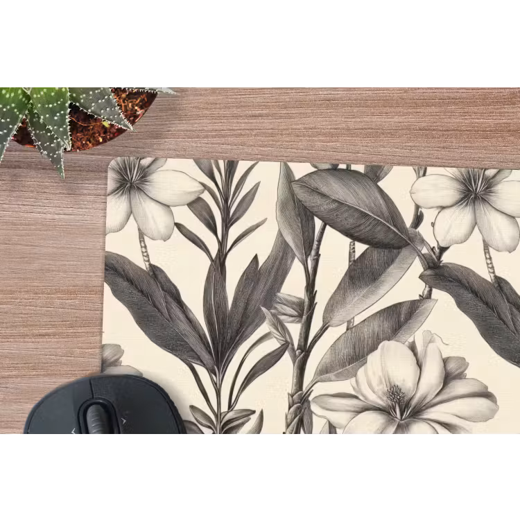 Muismat - Klassiek - Botanisch - Zwart - Beige — 4
