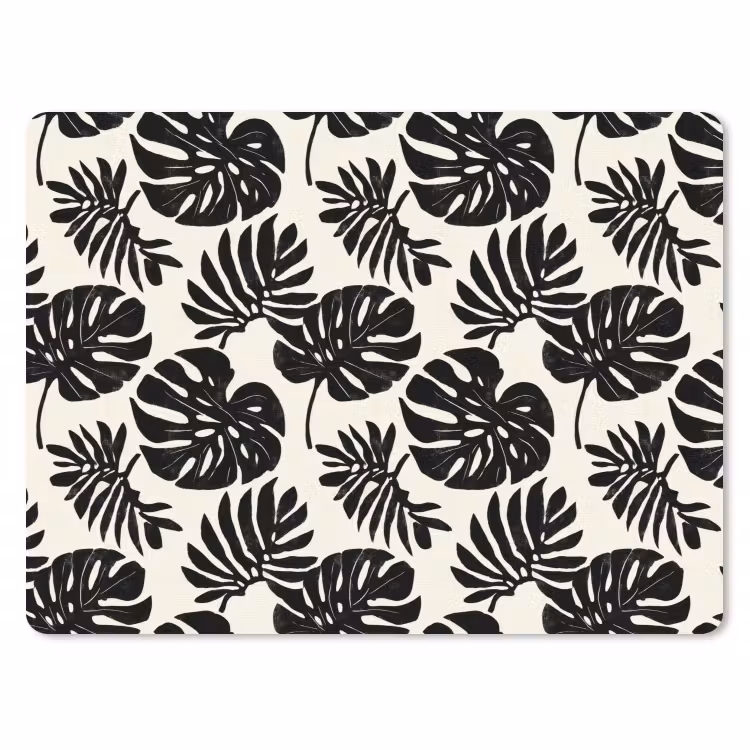 Muismat - Modern - Monstera - Zwart — 1