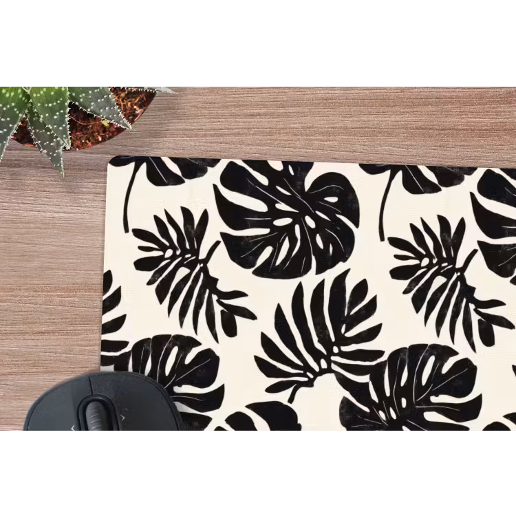 Muismat - Modern - Monstera - Zwart — 4