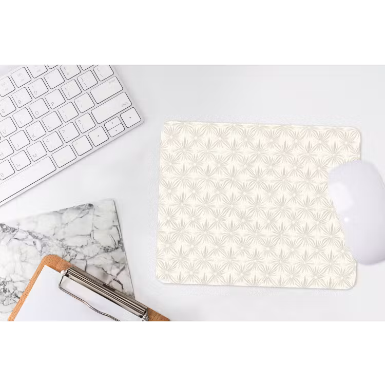 Muismat - Patroon - Bloemen - Beige — 2