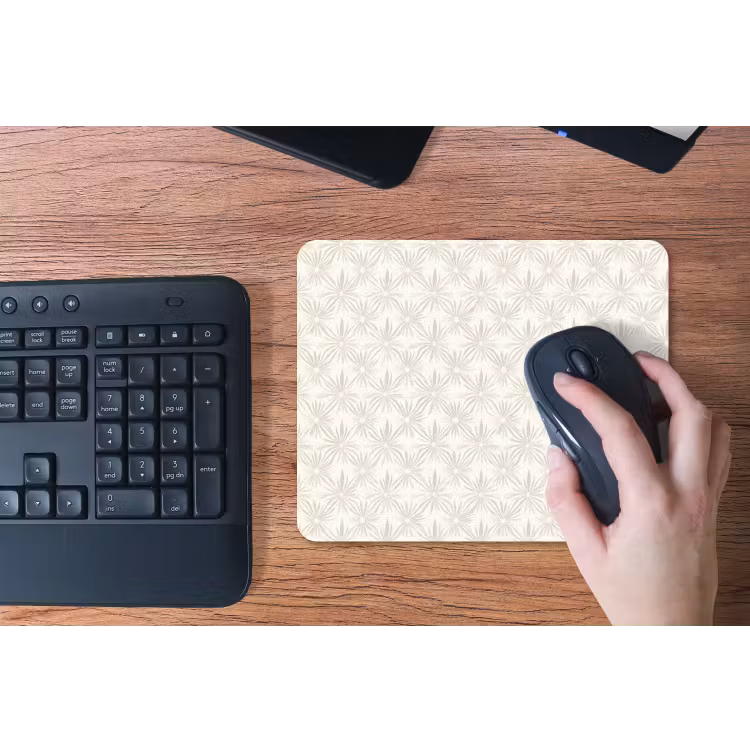 Muismat - Patroon - Bloemen - Beige — 3