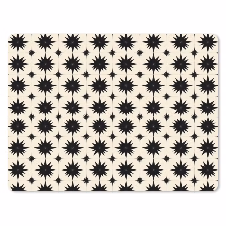 Muismat - Stervormen - Geometrisch - Zwart — 1