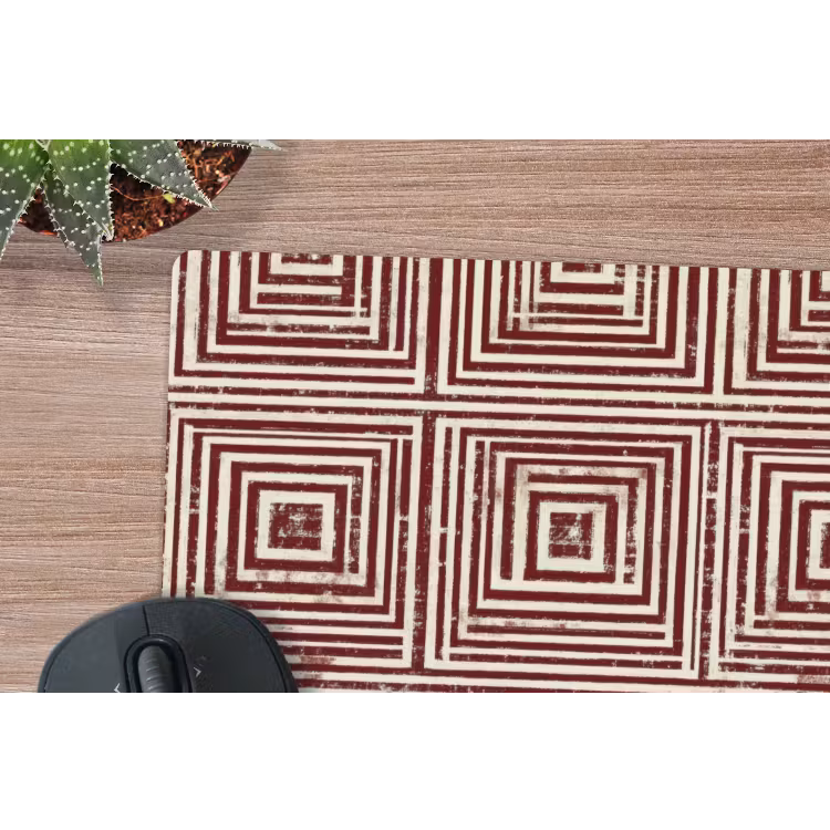 Muismat - Geometrisch - Patroon - Rood — 4