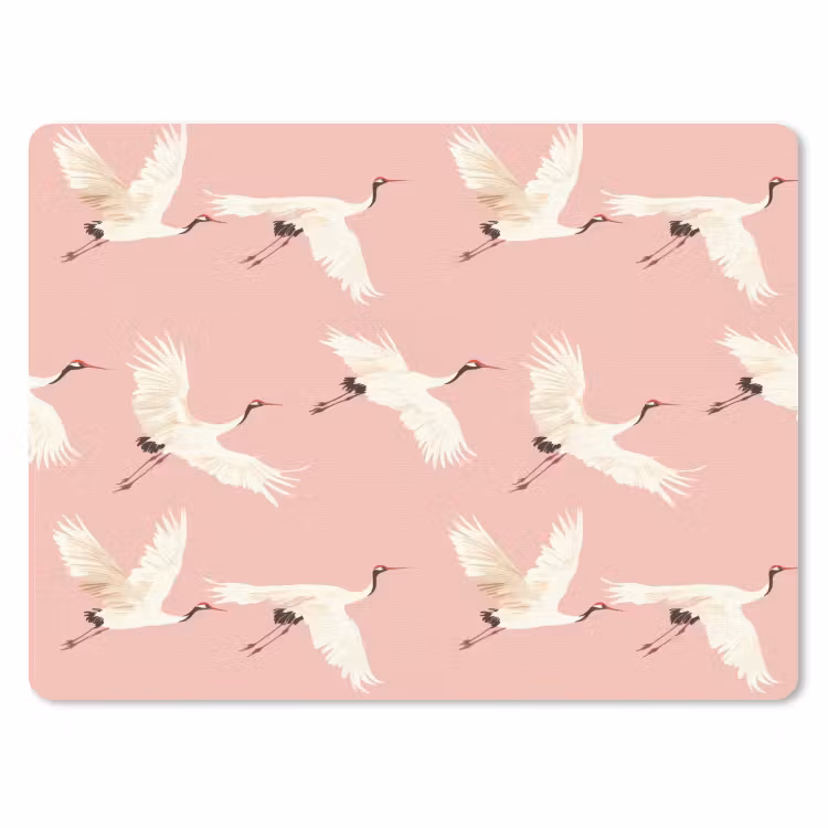 Muismat - Modern - Kraanvogels - Roze — 1