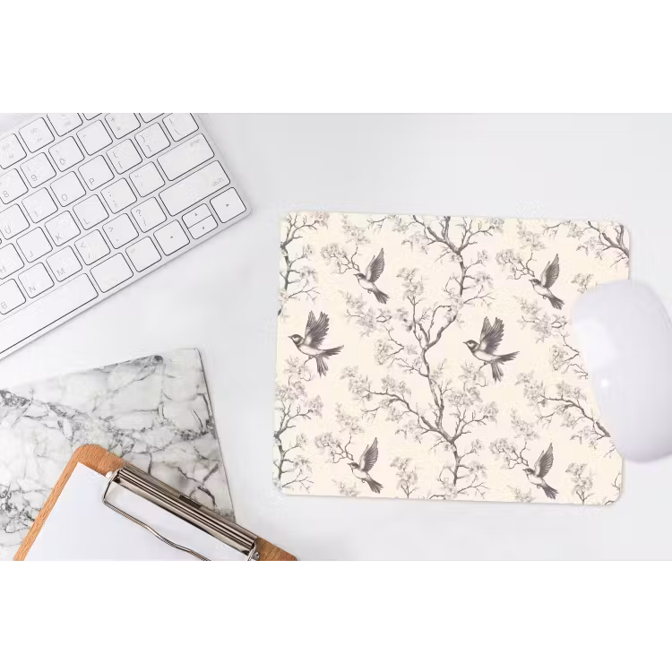 Muismat - Takken - Vogels - Beige — 2