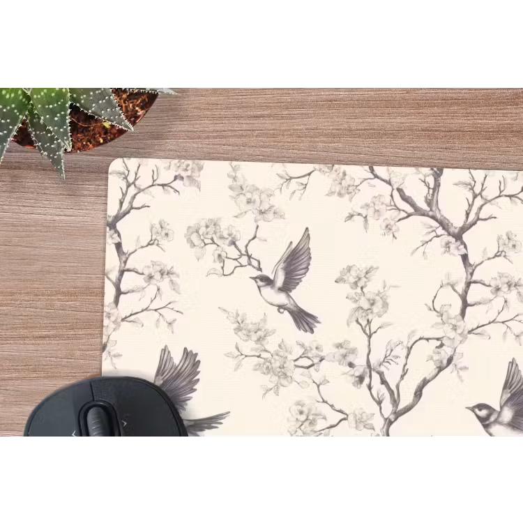 Muismat - Takken - Vogels - Beige — 4