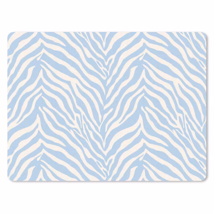 Muismat - Zebra - Motief - Blauw - Wit — 1