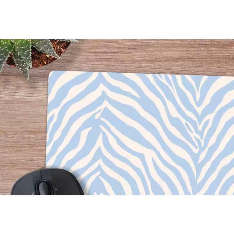 Muismat - Zebra - Motief - Blauw - Wit — 4