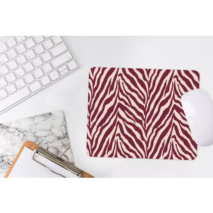 Muismat - Zebra - Motief - Bordeaux - Rood — 2