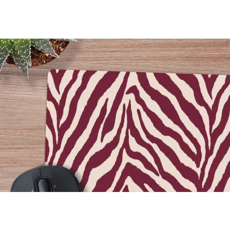 Muismat - Zebra - Motief - Bordeaux - Rood — 4