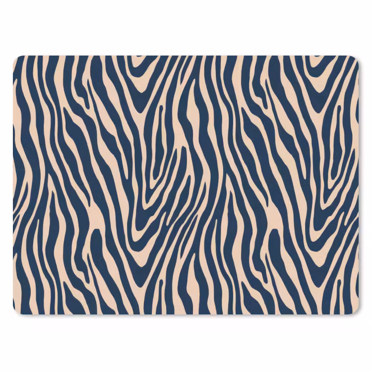 Muismat - Zebra - Patroon - Blauw - Beige — 1