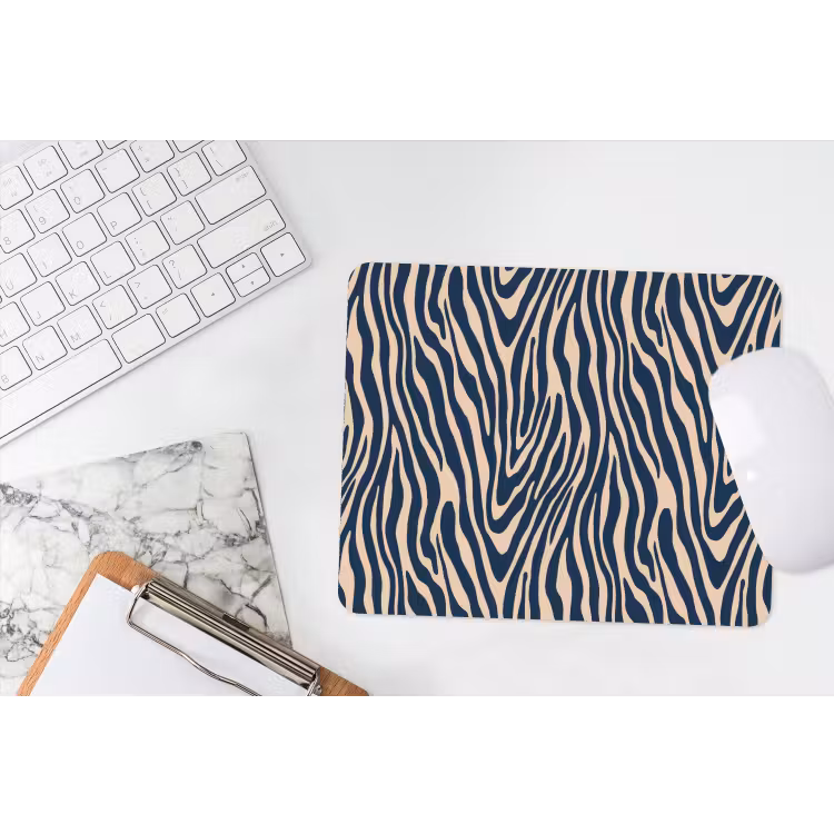 Muismat - Zebra - Patroon - Blauw - Beige — 2