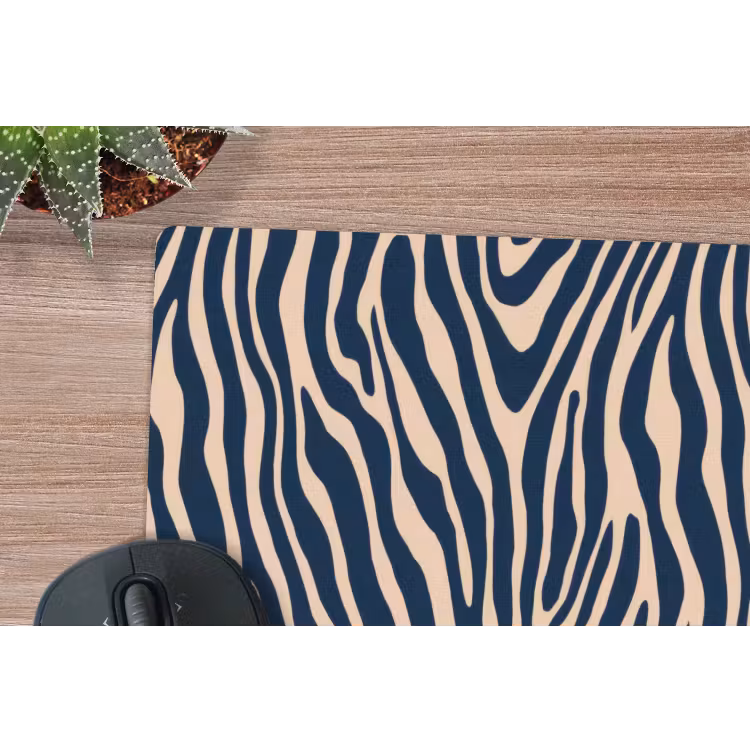Muismat - Zebra - Patroon - Blauw - Beige — 4