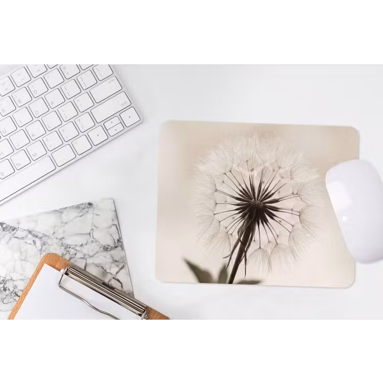 Muismat - Paardenbloem - Minimalistisch - Wit — 2