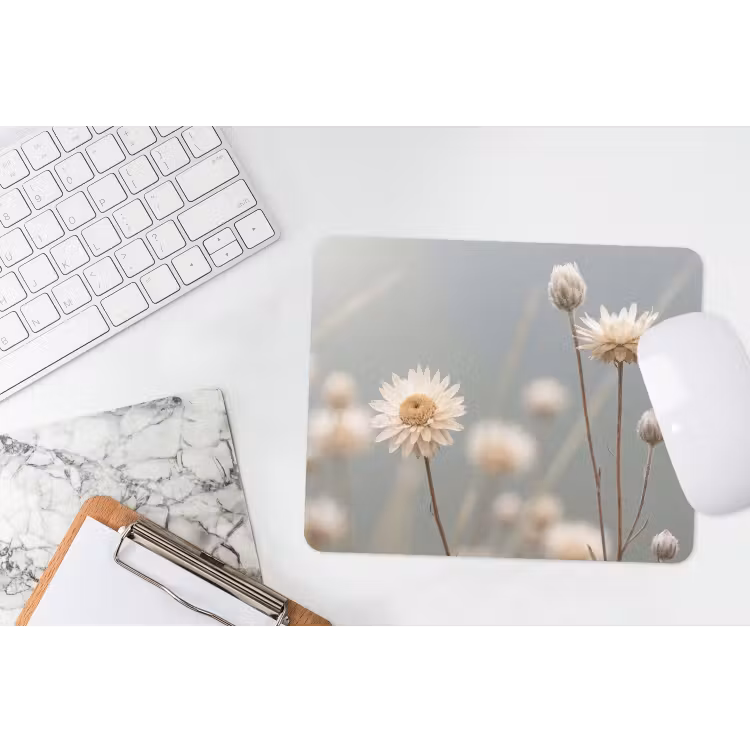 Muismat - Strobloemen - Wit - Daglicht — 2