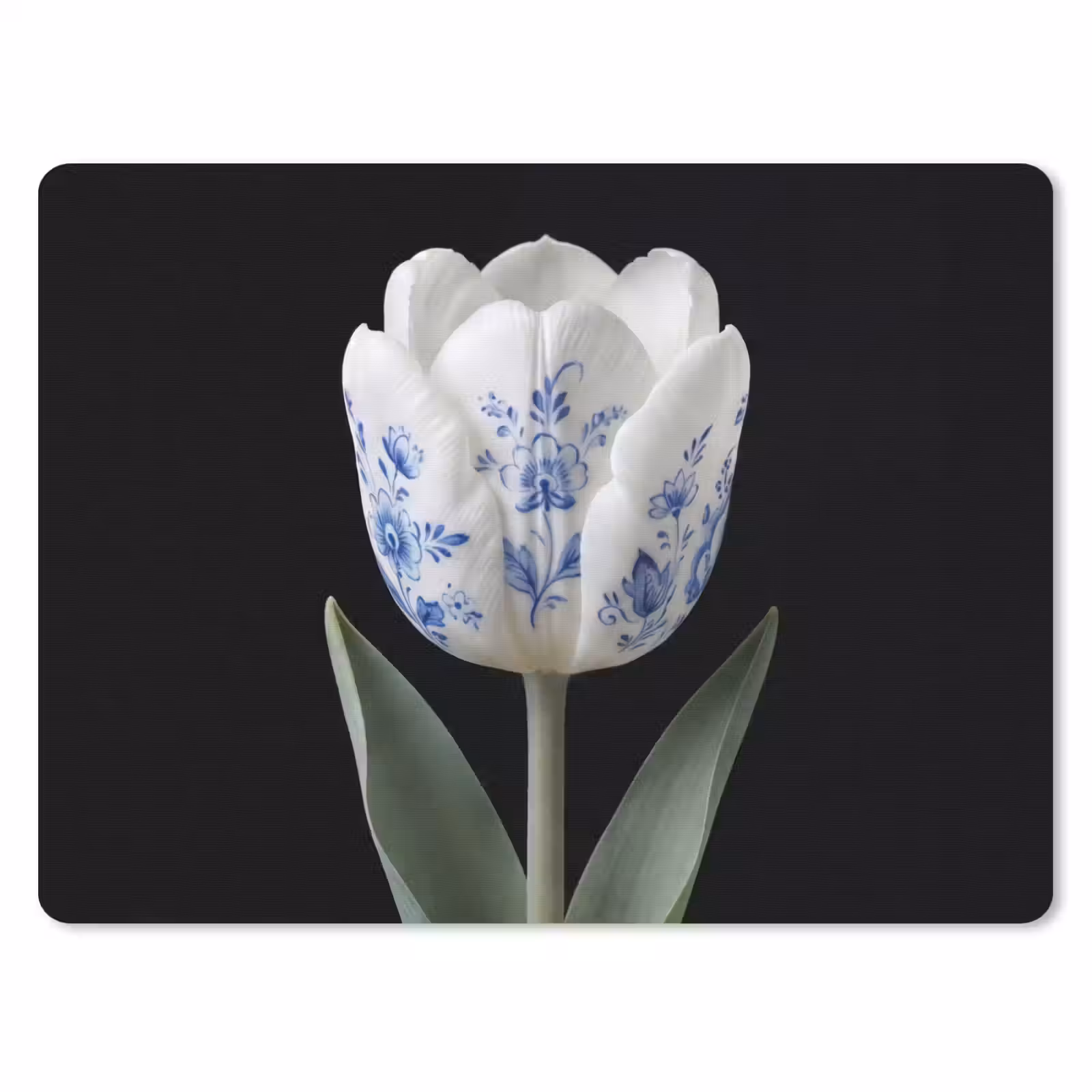 Muismat - Tulp - Patroon - Blauw — 1