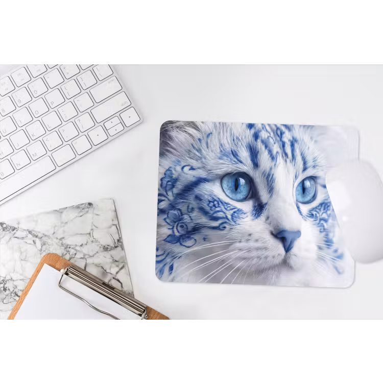 Muismat - Kat - Patroon - Blauw — 2