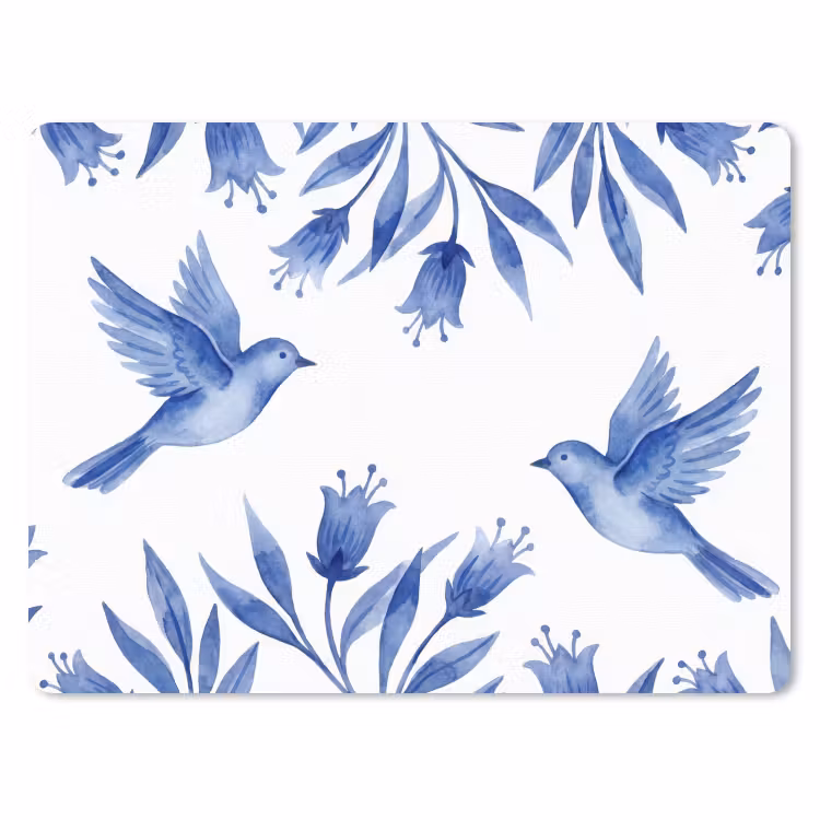 Muismat - Modern - Vogels - Delfts - Blauw — 1