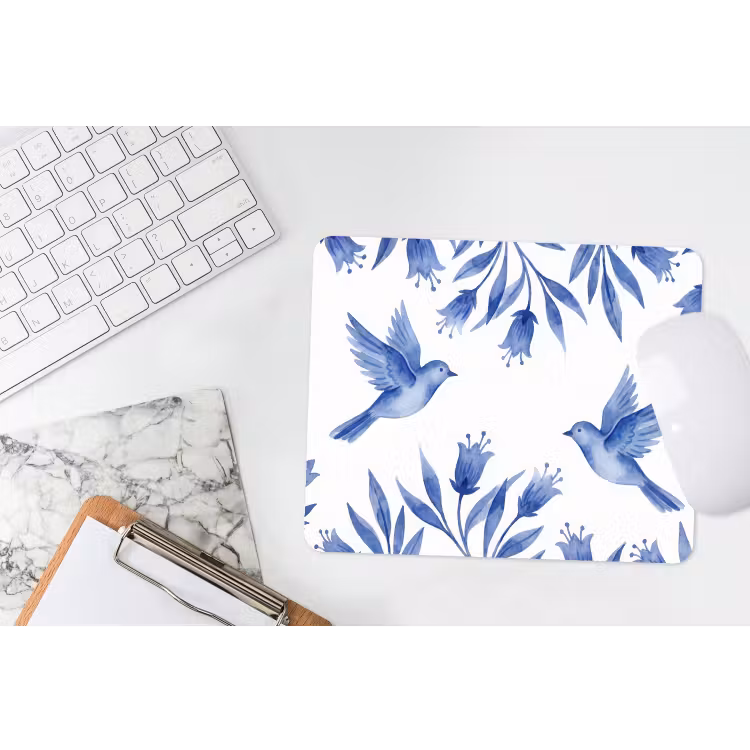 Muismat - Modern - Vogels - Delfts - Blauw — 2