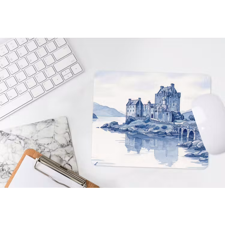 Muismat - Schots - Kasteel - Blauw - Aquarel — 2
